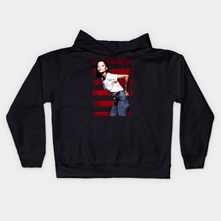 Diana Ross-Vintage Style-Red Stripes Kids Hoodie